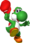 Yoshi holding Mario's Cap artwork from Super Mario 64 DS.