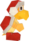 An origami Fire Bro from Paper Mario: The Origami King.