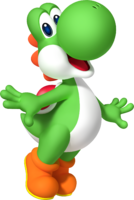 Artwork of Yoshi for Mario Party 9 (reused for Mario & Sonic at the Rio 2016 Olympic Games Arcade Edition)