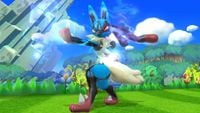 Lucario as Mega Lucario in Super Smash Bros. for Wii U.