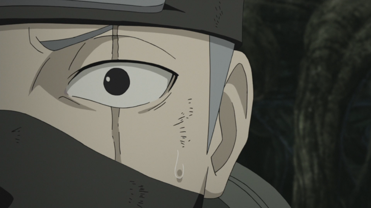 Kakashi having lost his Sharingan