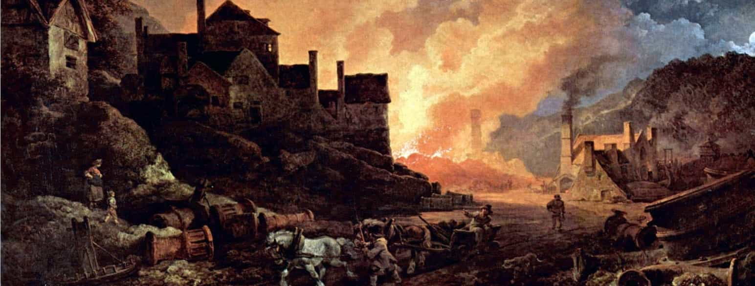 Maleriet «Coalbrookdale by Night», et symbol på starten av den industrielle revolusjon i England