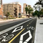 Bike lanes on a street near Bannatyne campus