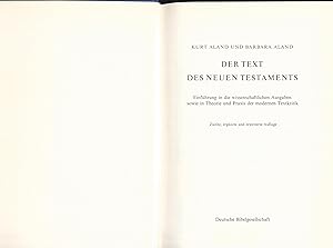 Bild des Verk�ufers f�r Der Text des Neuen Testaments zum Verkauf von avelibro OHG