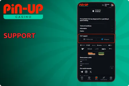 Pin-Up casino app download for android