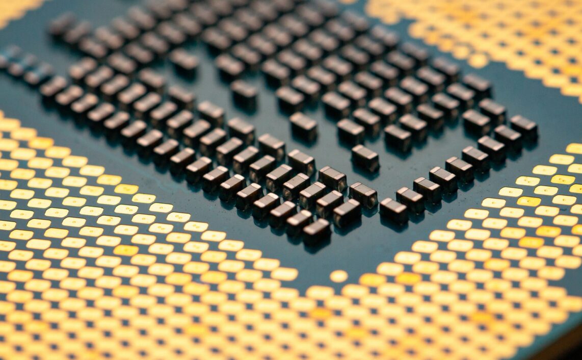 Close-up of a CPU