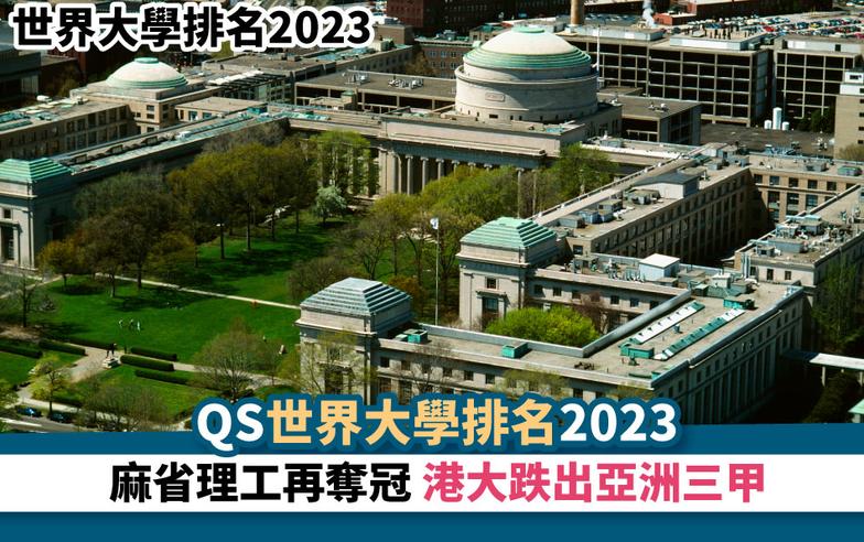 世界大學排名2023丨QS世界大學排名2023 麻省理工再奪冠 港大跌出亞洲三甲