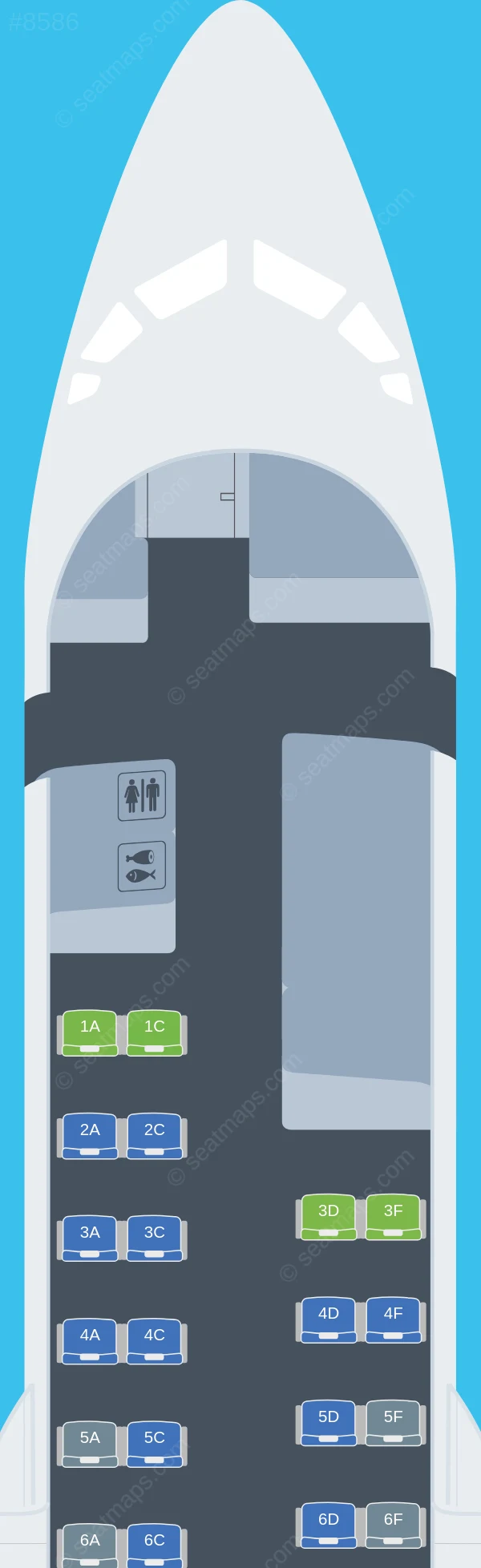 Freedom Airline Express Fokker 50 seatmap preview