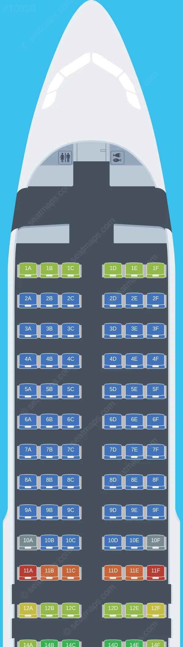 JetSMART Peru Airbus A320neo seatmap preview