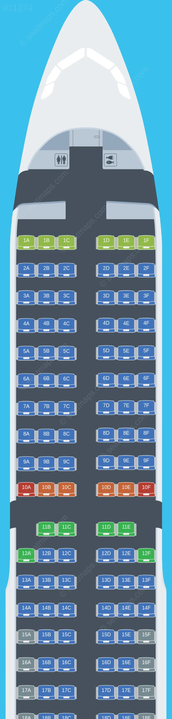 Avion Express Malta Airbus A321-200 seatmap preview