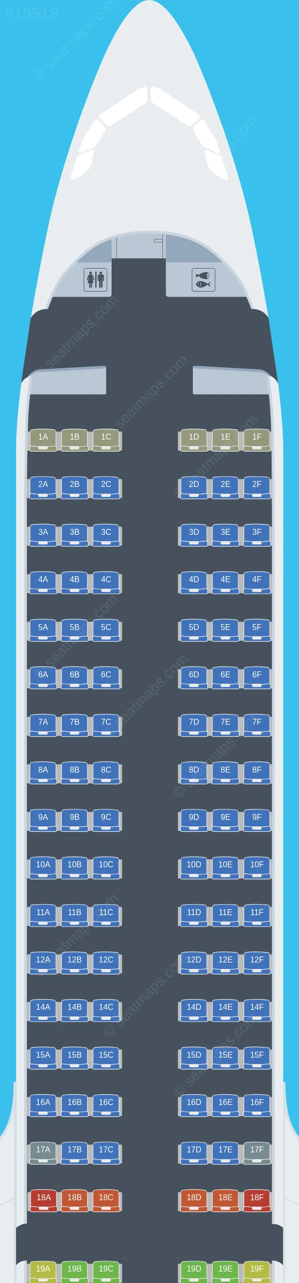 Air Busan Airbus A321neo seatmap preview