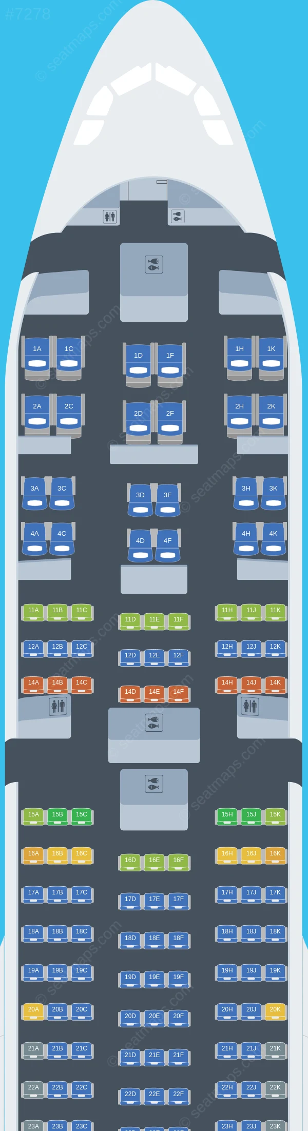 Corsair International Airbus A330-300 seatmap preview