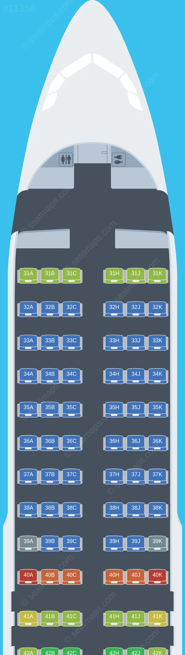 Thai Airways International Airbus A320-200 V.2 seatmap preview