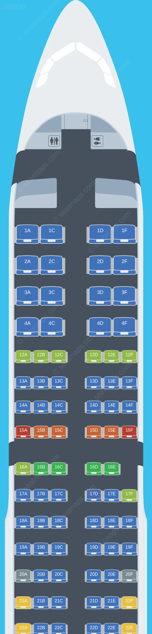 Air Canada Airbus A321-200 V.1 seatmap preview