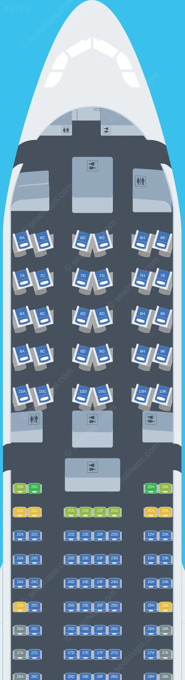 EVA Air Airbus A330-300 V.2 seatmap preview