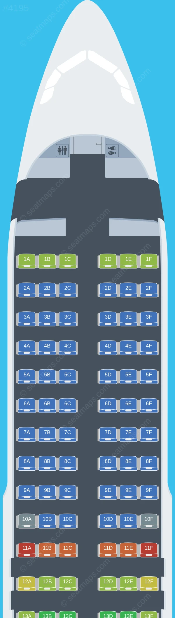 White Airways Airbus A320-200 seatmap preview