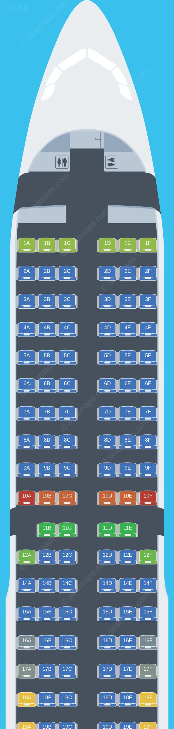 Cebu Pacific Air Airbus A321-200 seatmap preview