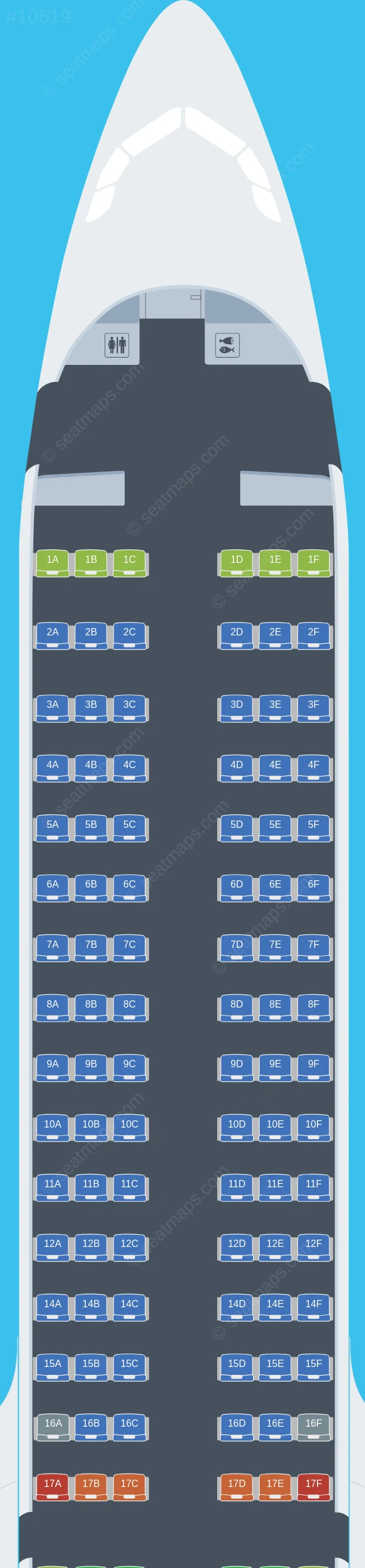 Air Busan Airbus A321neo LR seatmap preview