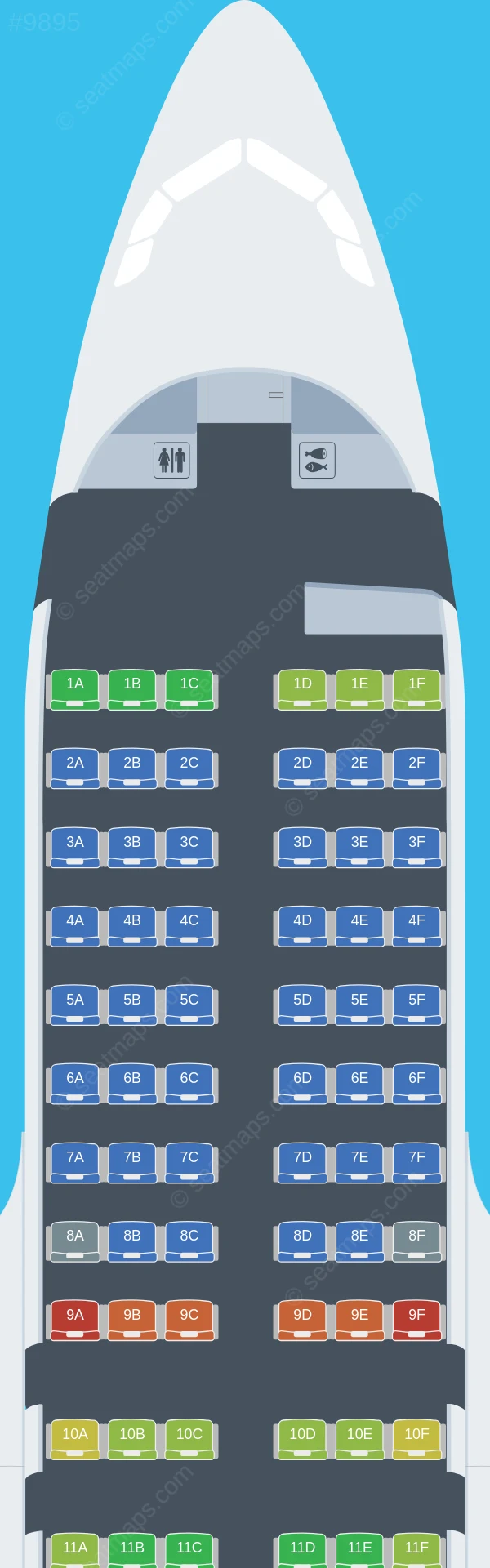 Hi Fly Malta Airbus A319-100 seatmap preview