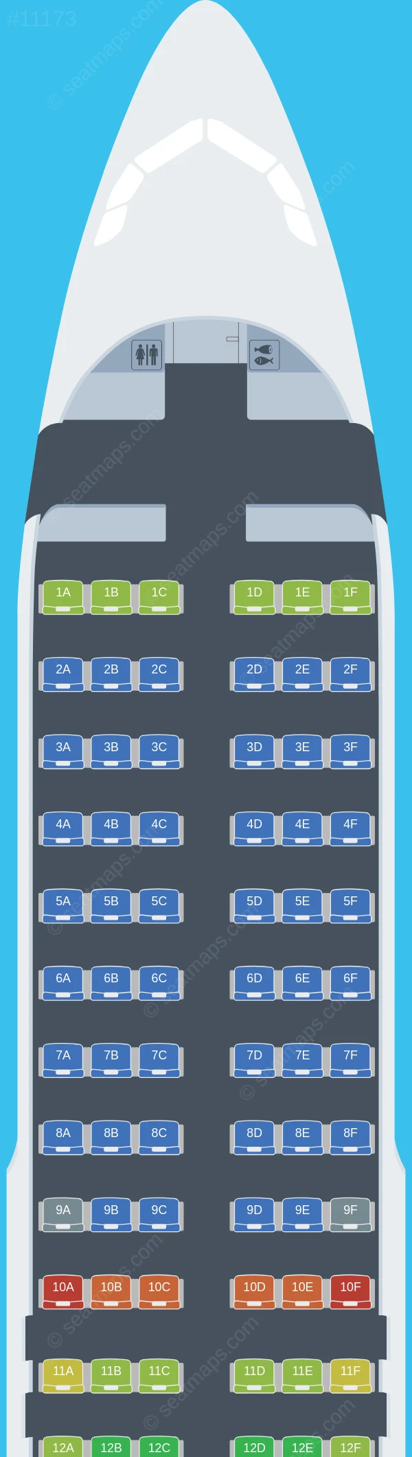 Fly Jinnah Airbus A320-200 seatmap preview