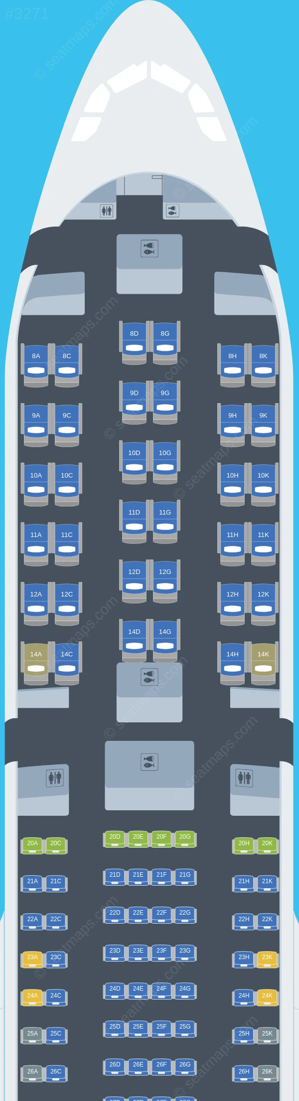 Egyptair Airbus A330-300 seatmap preview