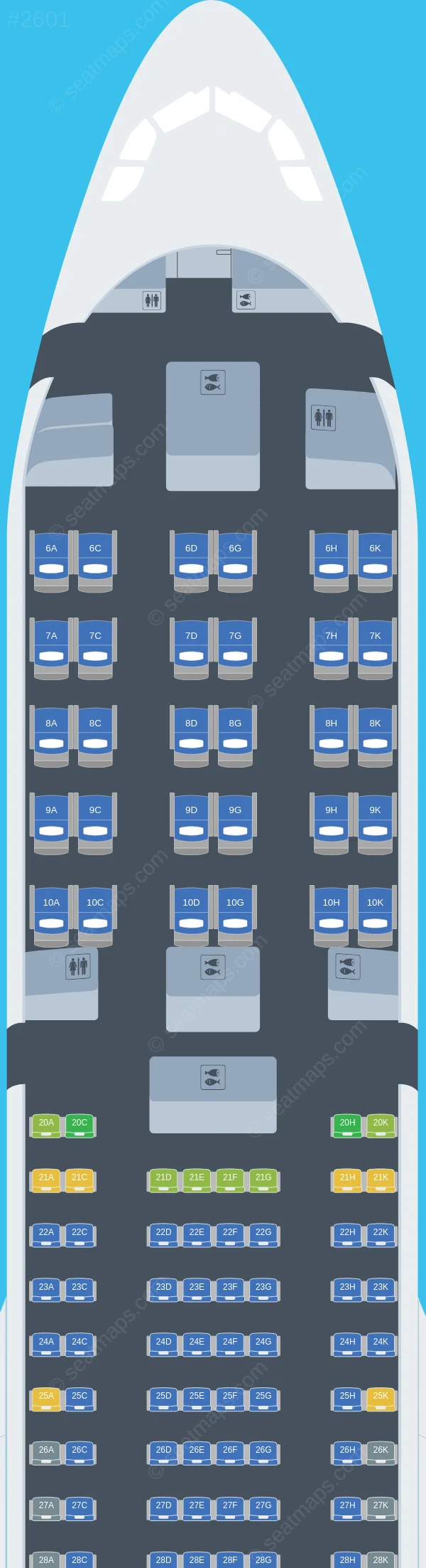 EVA Air Airbus A330-300 V.1 seatmap preview