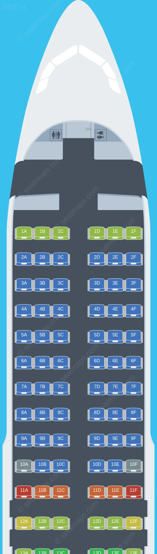 SundAir Airbus A320-200 seatmap preview