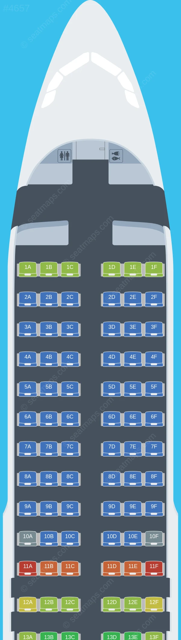 Fly2Sky Airbus A320-200 V.1 seatmap preview