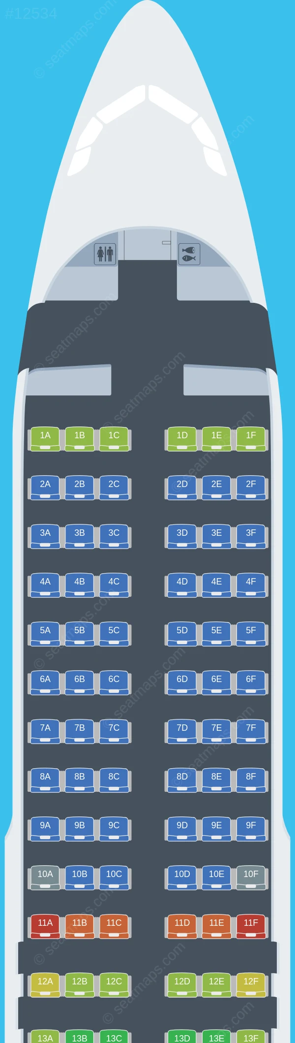 Air Transat Airbus A320-200 seatmap preview