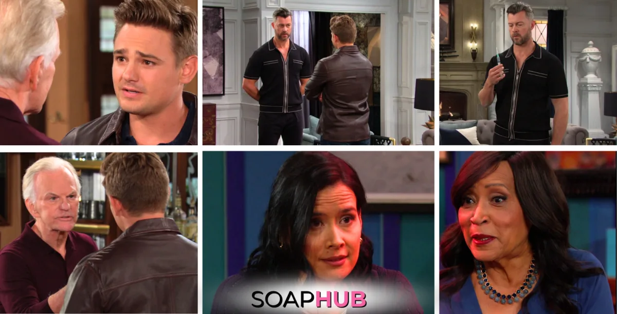 Collage of the Thursday, March 13 episode of Days of Our Lives, with the Soap Hub Logo