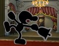 Mr. Game & Watch taunting in Luigi's Mansion.