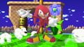 Knuckles posing on the stage. Note that it is impossible to summon him here in the final game.