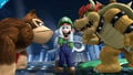 Up taunt's last animation alongside Donkey Kong and Bowser.