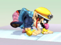 Wario crawling backwards