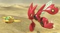 The Beetle flies toward Scizor.