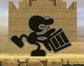 Mr. Game & Watch using Oil Panic in Mushroomy Kingdom.