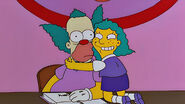 Krusty at his daughter Sophie.