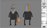 Modelsheet headbusinessman wearingmedivealhelmet