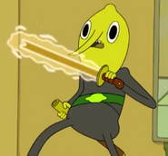 Lemongrab unsheathing the Sound Sword