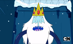 Simon almost fully transformed into the Ice King.