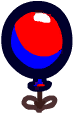 A character's colored balloon.