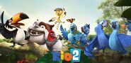 Rio 2 Group portrait, including Blu.