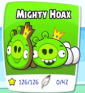 Mighty Hoax's episode card in Angry Birds Facebook (Now known as Angry Birds Friends)