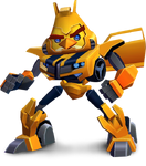 Chuck from Angry Birds Transformers as "Bumblebee".