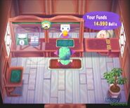 The post office interior, as it appeared in Animal Forest (taken from a fan translation).