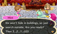 Mint, Maple and Midge play hide-and-seek with a player on New Leaf