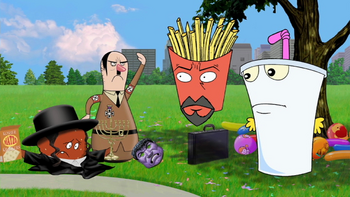 Balloon Hitler with Meatwad, Frylock, and Shake