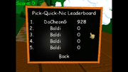 Pick-Quick-Nic leaderboard