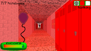 A Quarter in the player's inventory and a hallway.