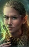 Itona, an Elf with information regarding the Dao Djinni's fugitive. Speak with her after you agree to take on the Djinni's quest.